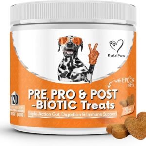 nutripaw pre, pro & post digestive treats for dogs 120pcs
