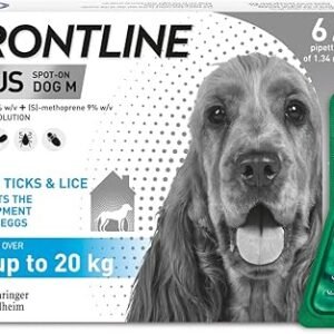 frontline plus spot on medium dogs 10 20kg, 6 pipettes